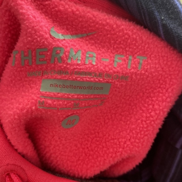 Nike Thermafit Womens Pullover‎ Hooded Sweatshirt Hoodie Hoody Pink Gray - Picture 9 of 9
